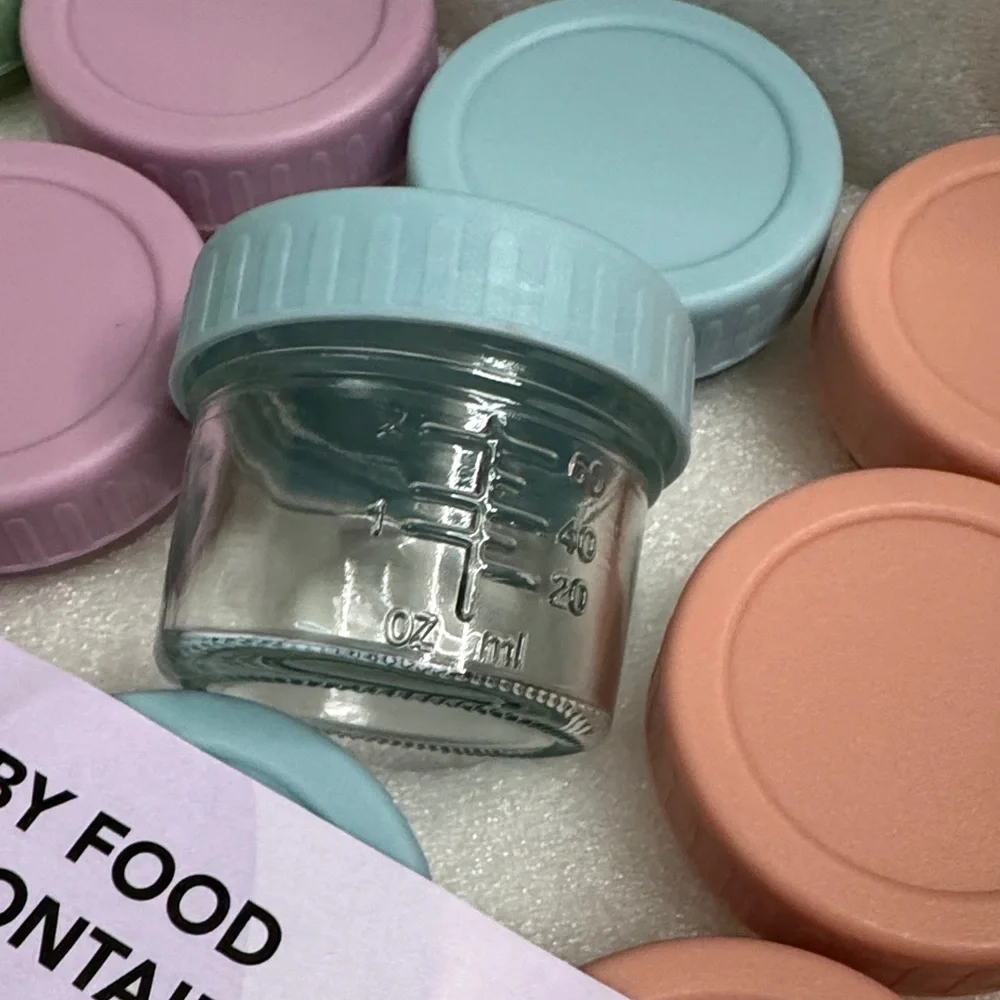 Glass baby Food Storage Jars NEW